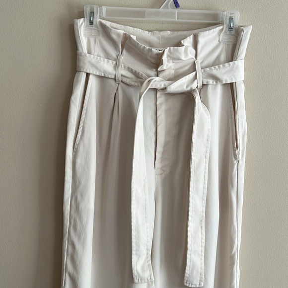 Reformation Avalon Cream Paperbag Tie Ankle Trouser Pants - Picture 4 of 12